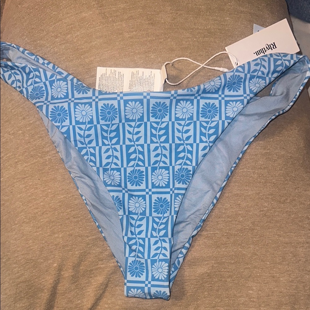 Rhythm | Free People Blue Floral Swim Bottom